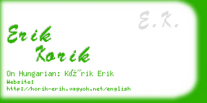 erik korik business card